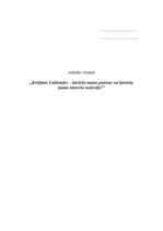 Eseja 'Krišjānis Valdemārs - latviešu tautas patriots vai latviešu tautas interešu node', 1.