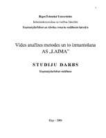 Referāts 'Vides analīzes metodes', 1.