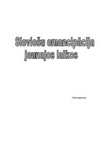 Referāts 'Sieviešu emancipācija jaunajos laikos', 1.