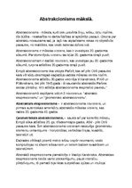 Konspekts 'Abstrakcionisms mākslā', 1.