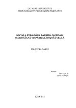 Diplomdarbs 'Sociālā pedagoga darbība mobinga mazināšanā vispārizglītojošā skolā', 1.