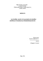 Referāts 'Latvijas Republikas tiesību avoti un nacionālās tiesību sistēmas veidošanas prie', 1.