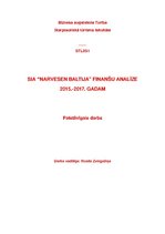 Referāts 'SIA "Narvesen Baltija" finanšu analīze 2015.-2017.gadam', 1.