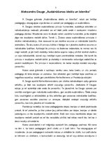 Eseja 'Eseja par Aleksandra Dauges grāmatu "Audzināšanas ideāls un īstenība"', 1.