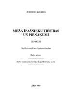 Referāts 'Mežu īpašnieku tiesības un pienākumi', 1.