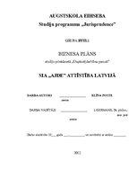 Biznesa plāns 'SIA "Ajde" attīstība Latvijā', 1.
