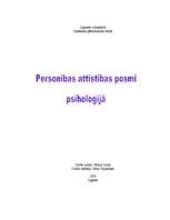 Referāts 'Personības attīstības posmi psiholoģijā', 1.