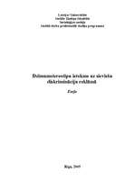 Eseja 'Dzimumstereotipu ietekme uz sieviešu diskrimināciju reklāmā', 1.