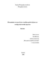 Referāts 'Pirmsskolas vecuma bērnu veselības pašvērtējums un veselīga dzīvesveida izpratne', 1.