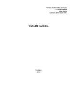 Referāts 'Virtuālā realitāte', 1.