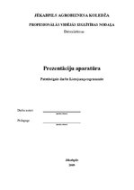 Konspekts 'Prezentāciju aparatūra', 1.