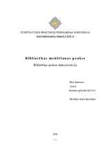 Konspekts 'BIbliotēkas prakses dokumentācija', 1.