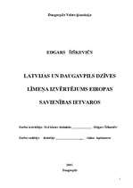 Referāts 'Latvijas un Daugavpils dzīves līmeņa izvērtējums ES ietvaros', 1.