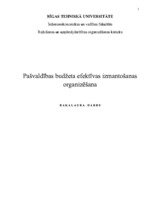 Diplomdarbs 'Pašvaldības budžeta efektīvas izmantošanas organizēšana', 1.