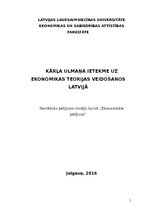 Referāts 'Kārļa Ulmaņa ietekme uz ekonomikas teorijas veidošanos Latvijā', 1.
