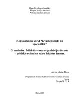 Referāts 'Politiskās varas organizācijas formas – politiskie režīmi un valsts iekārtas for', 1.