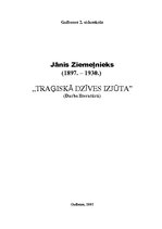 Konspekts 'Jānis Ziemeļnieks. Traģiskā dzīves izjūta', 1.