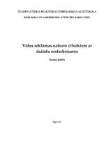 Referāts 'Vides reklāmas uztvere cilvēkiem ar dažādu nodarbošanos', 1.