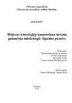 Referāts 'Moderno tehnoloģiju izmantošana tūrisma galamērķu mārketingā: Siguldas piemērs', 1.