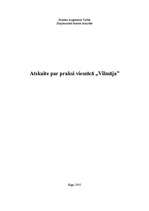 Prakses atskaite 'Atskaite par praksi viesnīcā "Vilmāja"', 1.