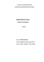 Eseja 'Personības ētika', 1.