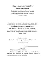 Konspekts 'Mārketinga komunikācijas, to klasifikācija. Reklāmas klasifikācija, tās izplatīš', 1.