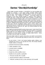 Konspekts 'Dante "Dievišķā komēdija"', 1.