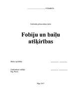 Referāts 'Fobiju un baiļu atšķirības', 1.
