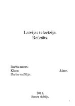 Referāts 'Televīzija', 1.