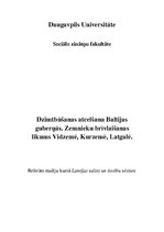 Referāts 'Dzimtbūšanas atcelšana Baltijas guberņās. Zemnieku brīvlaišanas likums Vidzemē, ', 1.