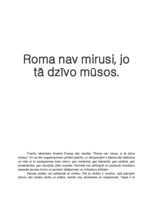 Eseja 'Roma nav mirusi, jo tā dzīvo mūsos', 1.