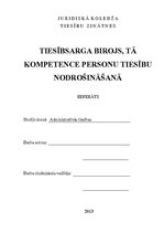 Referāts 'Tiesībsarga birojs, tā kompetence personu tiesību nodrošināšanā', 1.