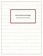 Referāts 'Medicīniskā parazitoloģija', 1.