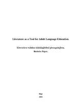 Diplomdarbs 'Literature as a Tool for Adult Language Education', 1.