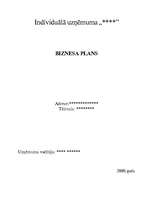 Biznesa plāns 'Biznesa plāns lauksaimniecības uzņēmumam', 1.