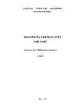 Eseja 'Politiskās partijas cīņā par varu', 1.