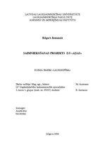Referāts 'Saimniekošanas projekts z/s "Aņas"', 1.