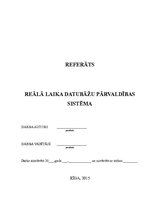 Referāts 'Reālā laika datubāžu pārvaldības sistēma', 1.