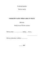 Referāts 'Normatīvo aktu spēks laikā un telpā', 1.