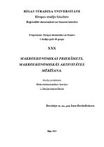 Konspekts 'Makroekonomikas priekšmets, makroekonomiskās aktivitātes mērīšana', 1.