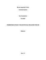 Referāts 'Pārdomas par 3 filozofijas fragmentiem', 1.