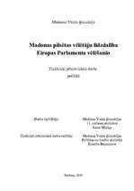 Referāts 'Madonas pilsētas vēlētāju līdzdalība Eiropas Parlamenta vēlēšanās', 1.