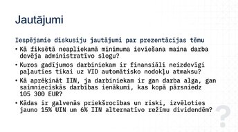Prezentācija 'Iedzīvotāju ienākuma nodoklis (IIN) Latvijā 2026. gadā', 13.