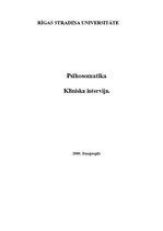 Referāts 'Klīniska intervija. Psihosomatika', 1.