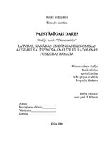 Referāts 'Latvijas, Kanādas un Dānijas ekonomikas izaugsmes salīdzinoša analīze uz ražošan', 1.