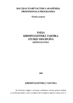Eseja 'Kriminālistika', 1.