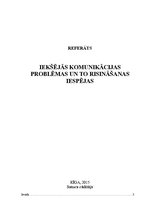 Referāts 'Iekšējās komunikācijas problēmas un to risināšanas iespējas', 1.