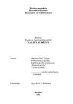 Referāts 'Valsts budžets', 1.