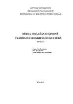 Referāts 'Bērna ienākšana ģimenē Senkrievijas kultūrā', 1.