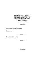 Referāts 'Tiesību normu piemērošanas stadijas', 1.